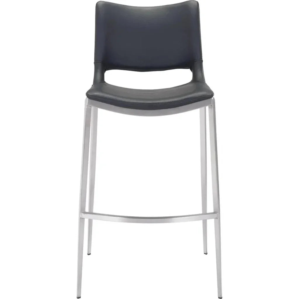Zuo Modern Ace Black & Silver Bar Chair (Set of 2)