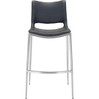 Zuo Modern Ace Black & Silver Bar Chair (Set of 2)