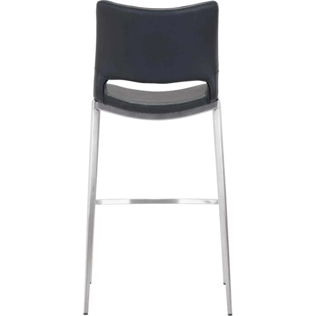 Zuo Modern Ace Black & Silver Bar Chair (Set of 2)