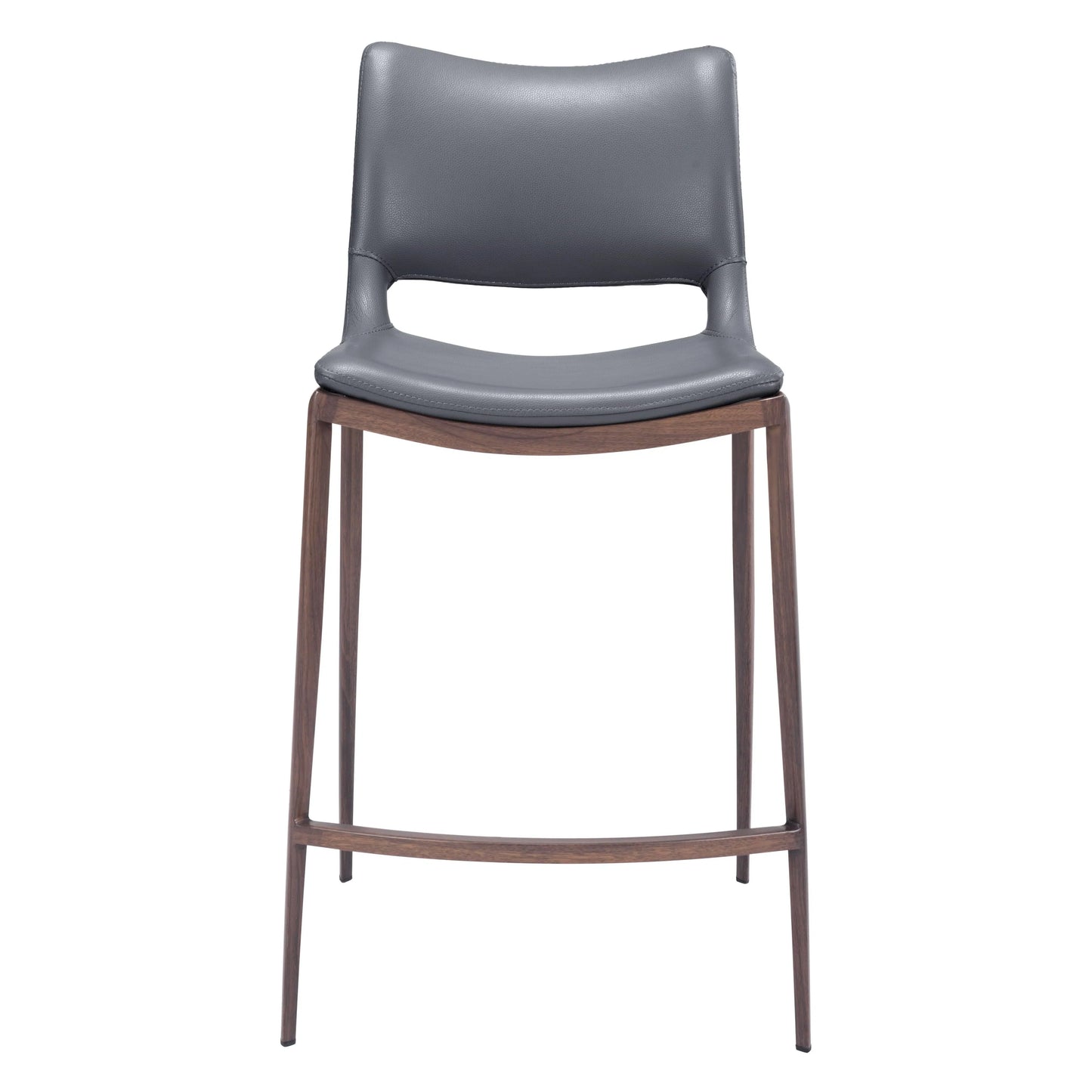 Ace Counter Chair (Set of 2) Dark Gray & Walnut Counter Stools LOOMLAN By Zuo Modern