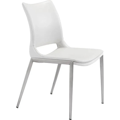 Ace Leather Armless Dining Chair 2PC - LOOMLAN - Zuo Modern - Dining Chairs