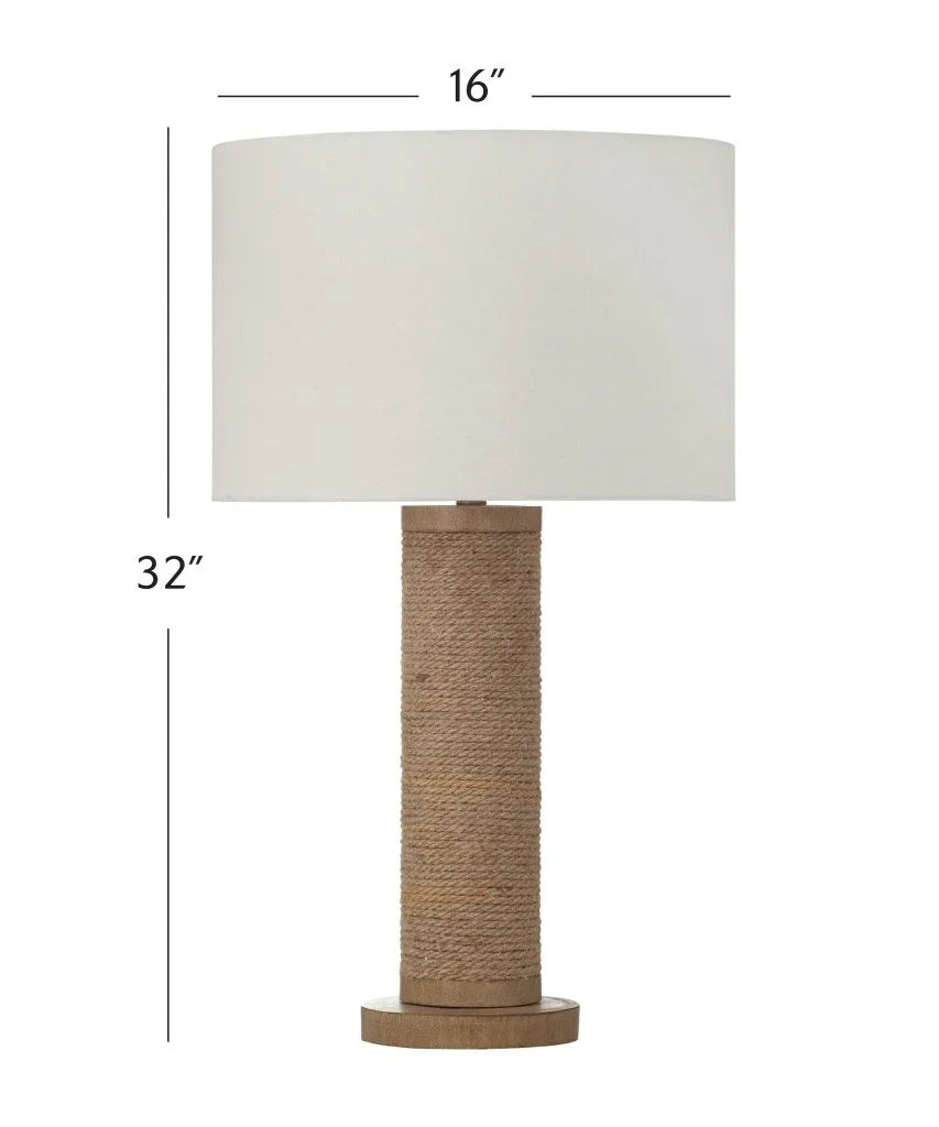 Bassett Mirror Adams Natural Rope Base Table Lamp