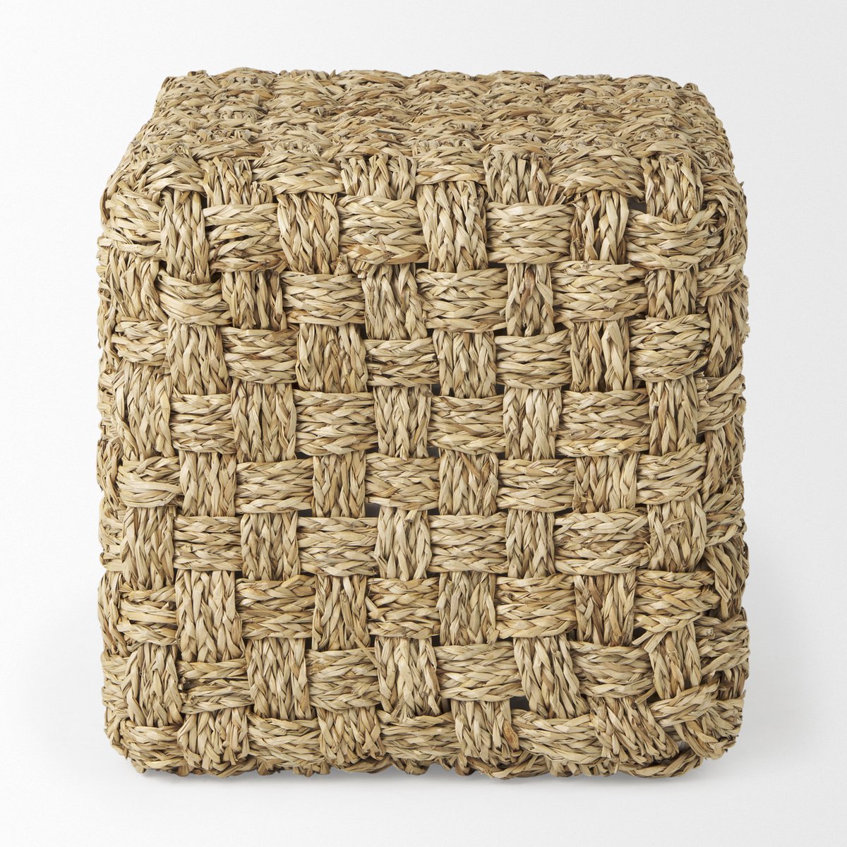 Mercana Adele Brown Seagrass Woven Pouf