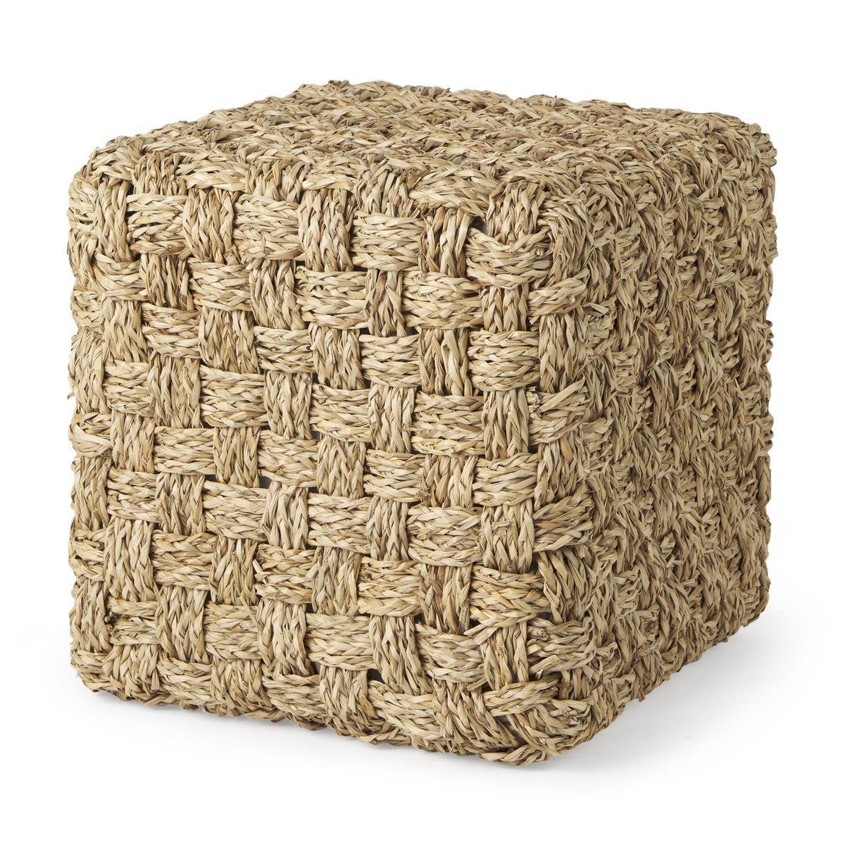 Mercana Adele Brown Seagrass Woven Pouf