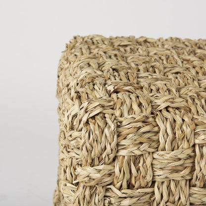 Mercana Adele Brown Seagrass Woven Pouf