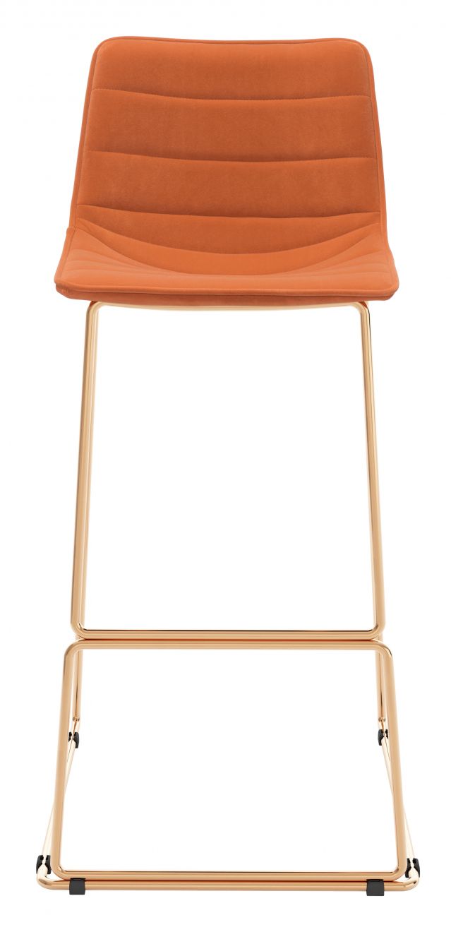 Zuo Modern Adele Orange Fabric Barstool 2PC