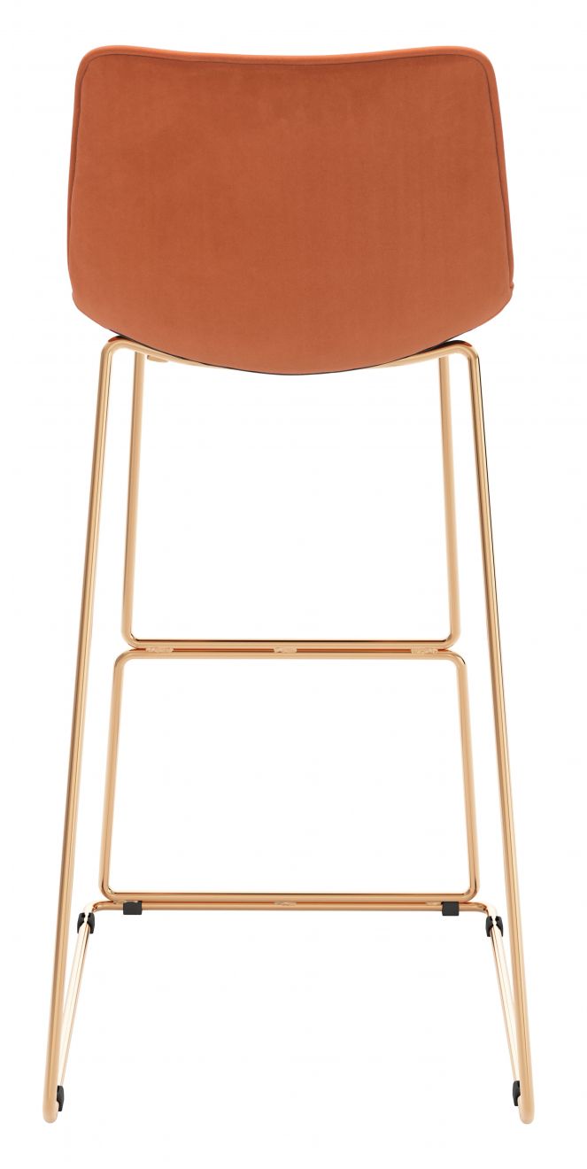Zuo Modern Adele Orange Fabric Barstool 2PC