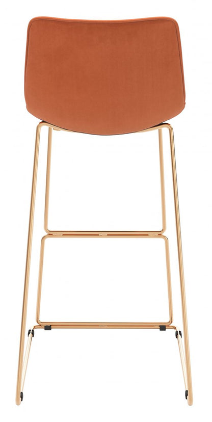Zuo Modern Adele Orange Fabric Barstool 2PC