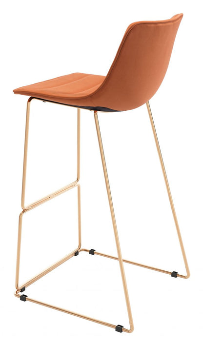Zuo Modern Adele Orange Fabric Barstool 2PC