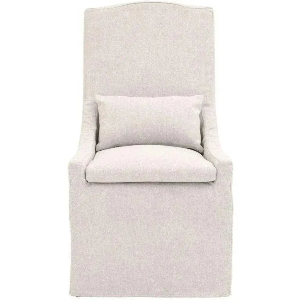 Adele Outdoor Slipcover Dining Chair Blanca Teak Wood-Outdoor Dining Chairs-Essentials For Living-LOOMLAN