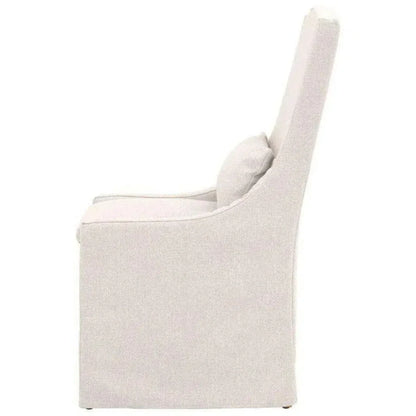 Adele Outdoor Slipcover Dining Chair Blanca Teak Wood-Outdoor Dining Chairs-Essentials For Living-LOOMLAN