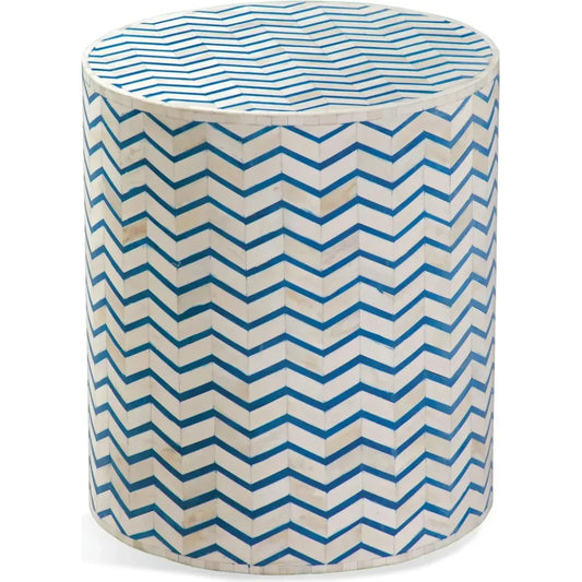 Bassett Mirror Aden MDF and Resin Blue Accent Table