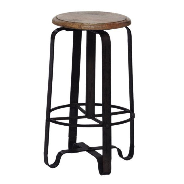 Adjustable Wood Black Stool-Poufs and Stools-LOOMLAN-LOOMLAN