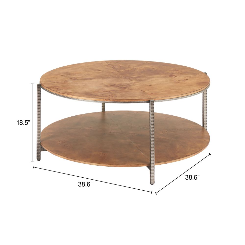 Zuo Modern Adna Wood Top Brown Coffee Table