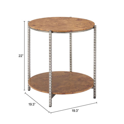 Zuo Modern Adna Wood Top Brown Side Table