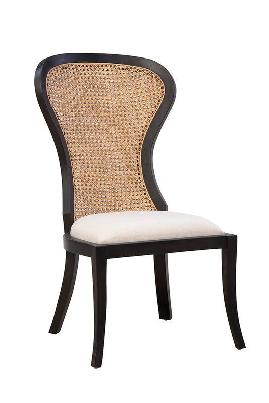 Adrina Linen Upholstered Black Armless Side Chair