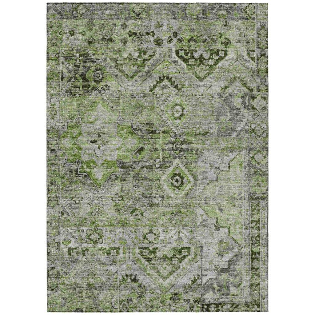 LOOMLAN Rugs Aelain Aloe Washable Indoor-Outdoor Rug