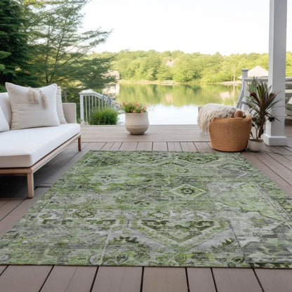 LOOMLAN Rugs Aelain Aloe Washable Indoor-Outdoor Rug