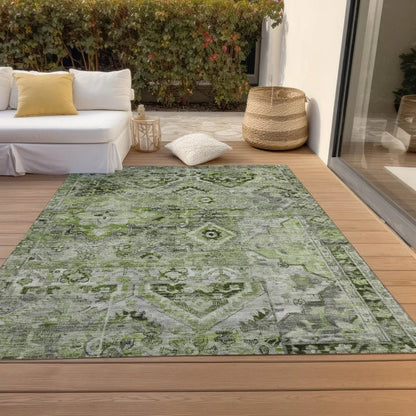 LOOMLAN Rugs Aelain Aloe Washable Indoor-Outdoor Rug