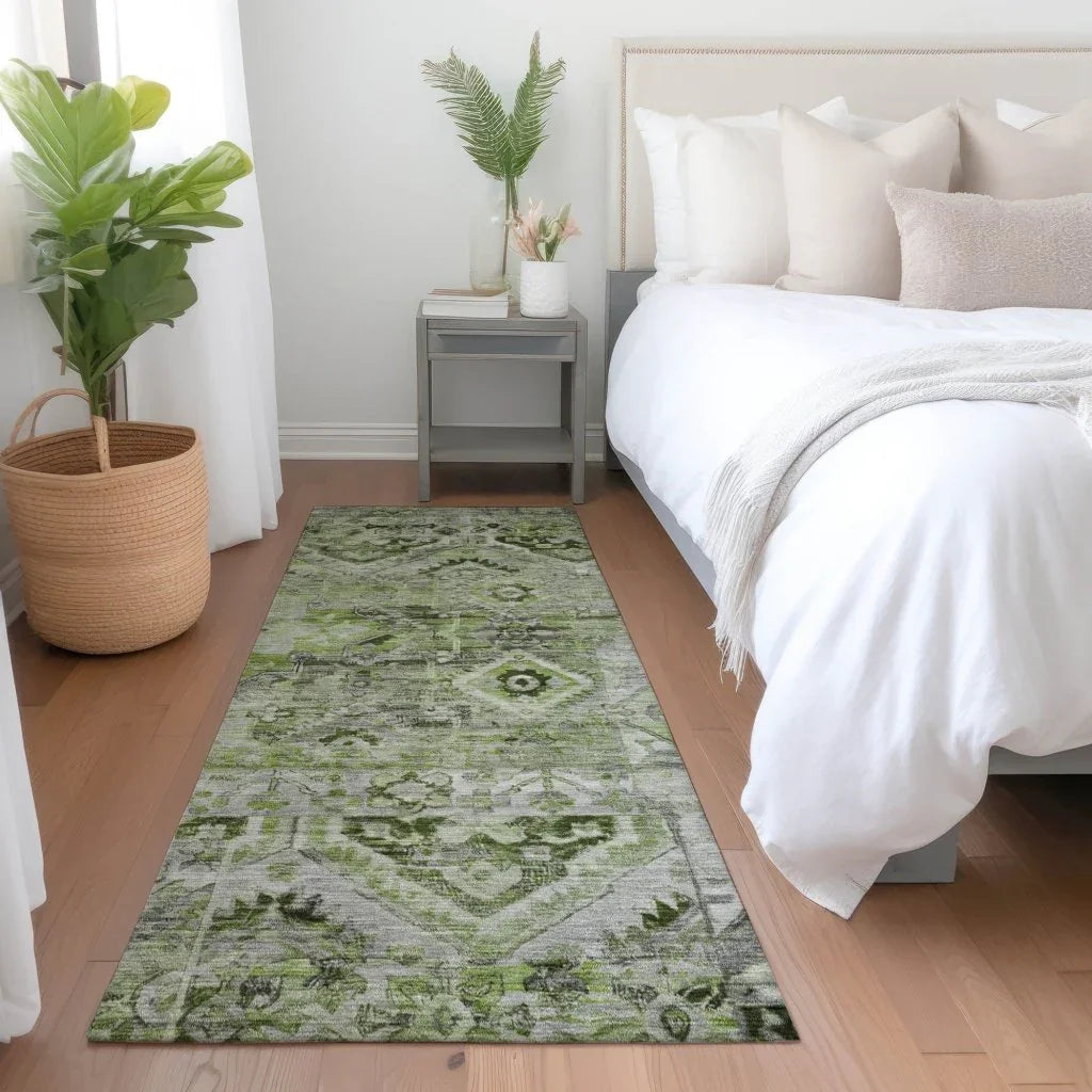 LOOMLAN Rugs Aelain Aloe Washable Indoor-Outdoor Rug