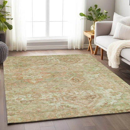 LOOMLAN Rugs Aelain Orange Washable Indoor-Outdoor Rug