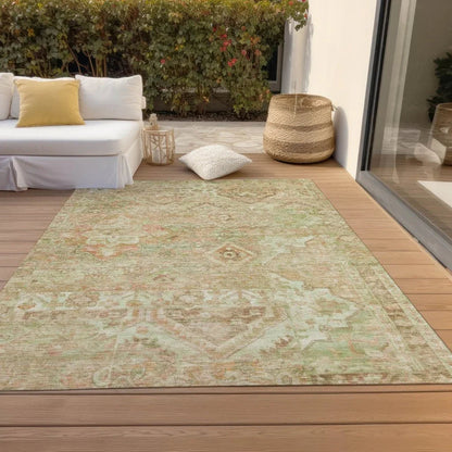 LOOMLAN Rugs Aelain Orange Washable Indoor-Outdoor Rug