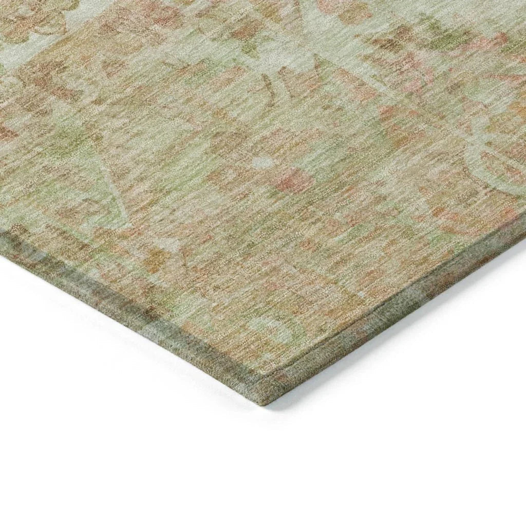 LOOMLAN Rugs Aelain Orange Washable Indoor-Outdoor Rug