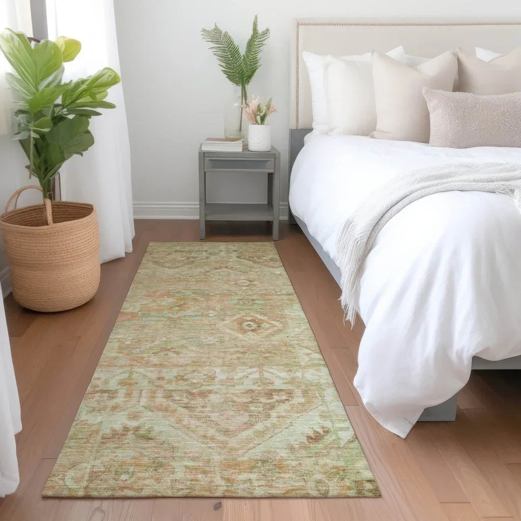 LOOMLAN Rugs Aelain Orange Washable Indoor-Outdoor Rug