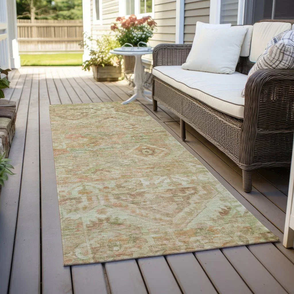 LOOMLAN Rugs Aelain Orange Washable Indoor-Outdoor Rug