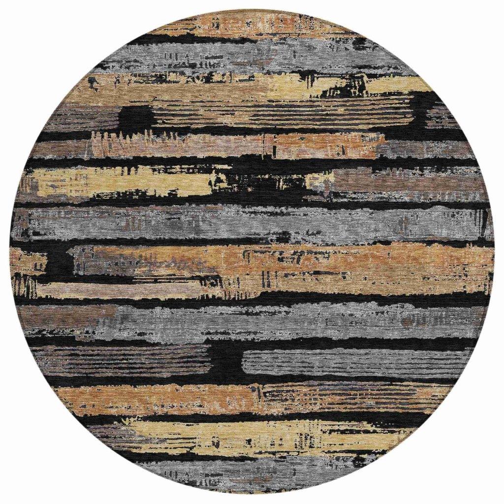 LOOMLAN Rugs Aelaris Black Washable Indoor-Outdoor Rug