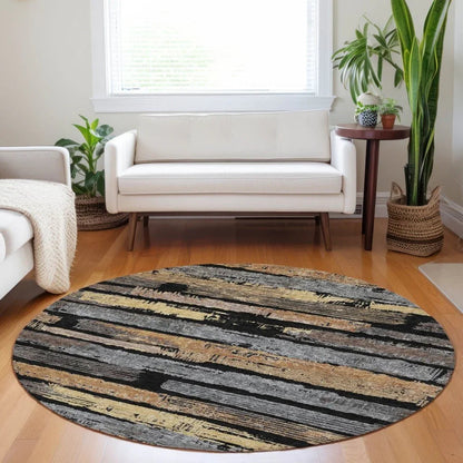 LOOMLAN Rugs Aelaris Black Washable Indoor-Outdoor Rug
