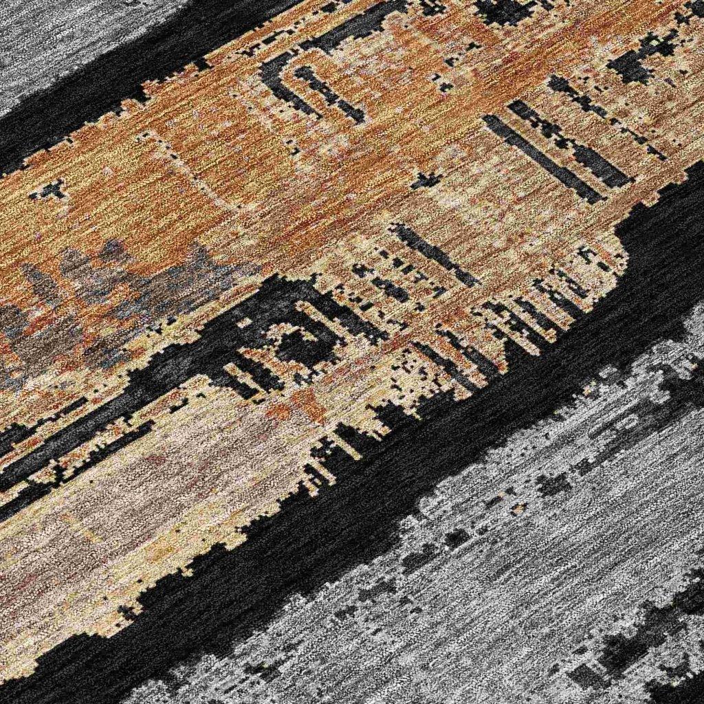 LOOMLAN Rugs Aelaris Black Washable Indoor-Outdoor Rug