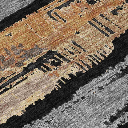 LOOMLAN Rugs Aelaris Black Washable Indoor-Outdoor Rug