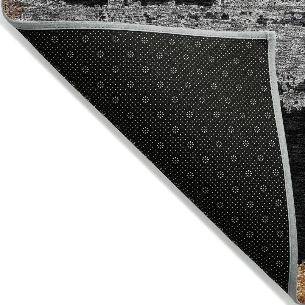 LOOMLAN Rugs Aelaris Black Washable Indoor-Outdoor Rug