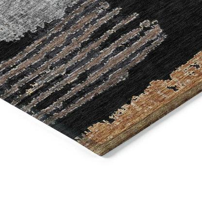 LOOMLAN Rugs Aelaris Black Washable Indoor-Outdoor Rug