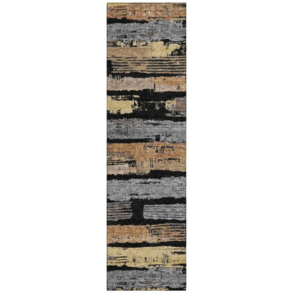 LOOMLAN Rugs Aelaris Black Washable Indoor-Outdoor Rug