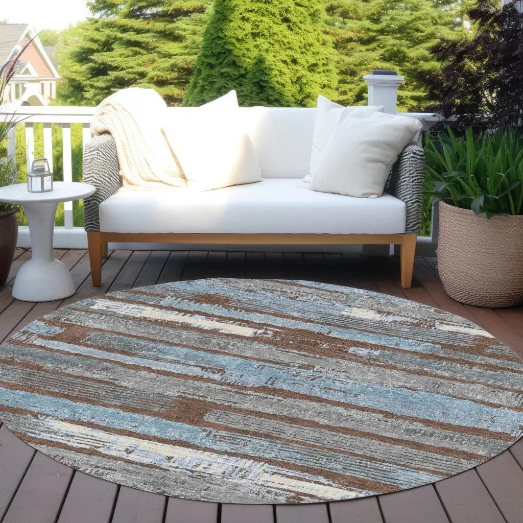 LOOMLAN Rugs Aelaris Chocolate Washable Indoor-Outdoor Rug
