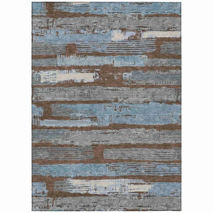 LOOMLAN Rugs Aelaris Chocolate Washable Indoor-Outdoor Rug