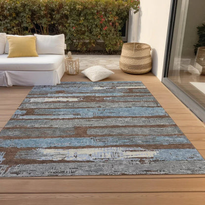 LOOMLAN Rugs Aelaris Chocolate Washable Indoor-Outdoor Rug