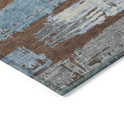 LOOMLAN Rugs Aelaris Chocolate Washable Indoor-Outdoor Rug
