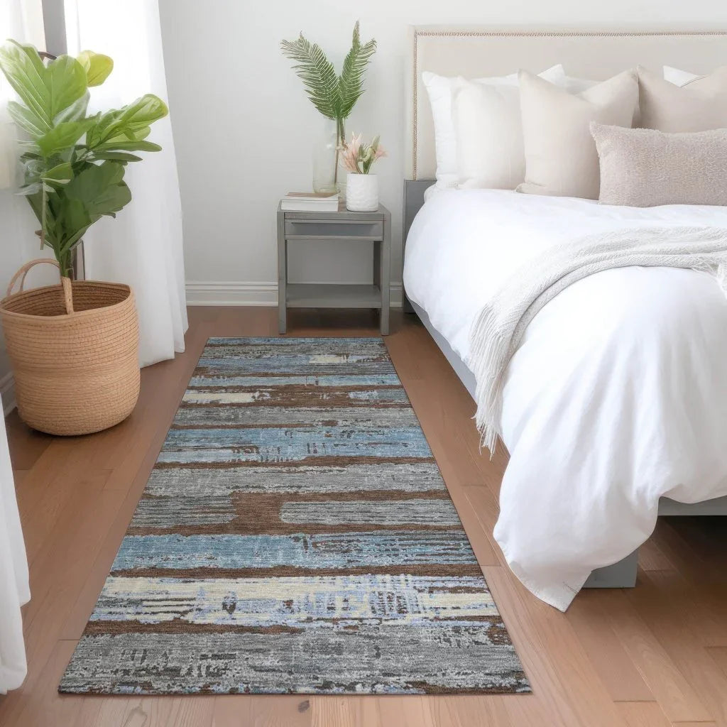 LOOMLAN Rugs Aelaris Chocolate Washable Indoor-Outdoor Rug