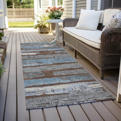 LOOMLAN Rugs Aelaris Chocolate Washable Indoor-Outdoor Rug
