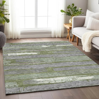 LOOMLAN Rugs Aelaris Green Washable Indoor-Outdoor Rug