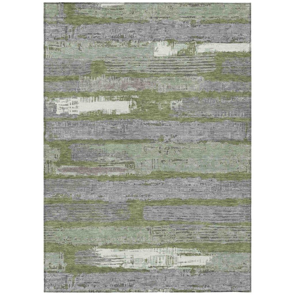 LOOMLAN Rugs Aelaris Green Washable Indoor-Outdoor Rug