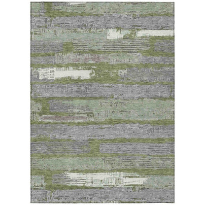 LOOMLAN Rugs Aelaris Green Washable Indoor-Outdoor Rug