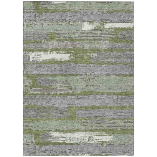 LOOMLAN Rugs Aelaris Green Washable Indoor-Outdoor Rug
