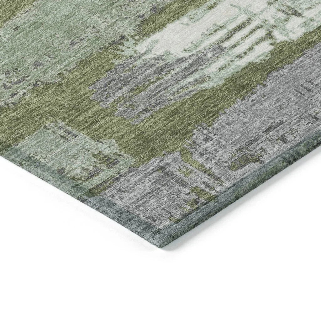LOOMLAN Rugs Aelaris Green Washable Indoor-Outdoor Rug