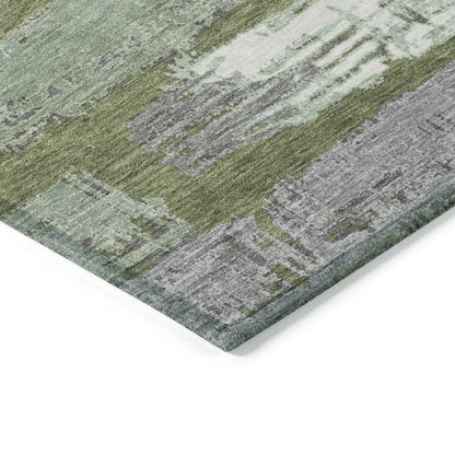LOOMLAN Rugs Aelaris Green Washable Indoor-Outdoor Rug