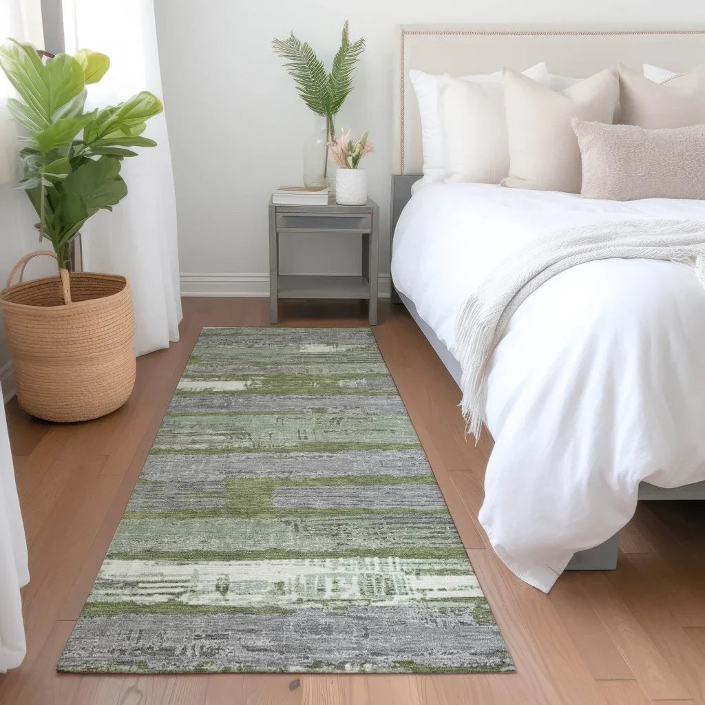LOOMLAN Rugs Aelaris Green Washable Indoor-Outdoor Rug