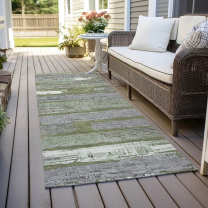 LOOMLAN Rugs Aelaris Green Washable Indoor-Outdoor Rug